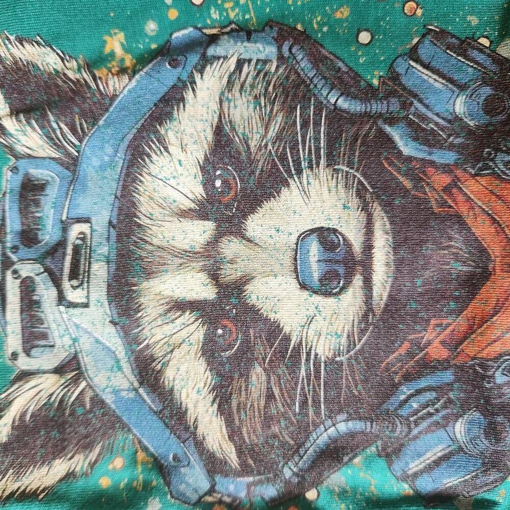 Rocket Guardians of the Galaxy Brand new tee shirt Etsy green short sleeve Bella - Picture 3 of 5